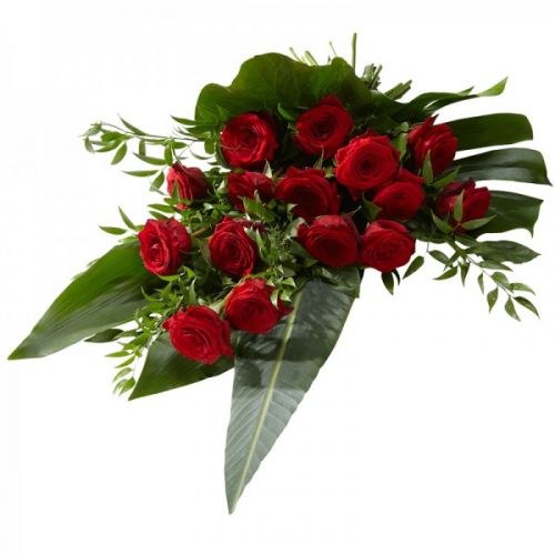 Траурный букет из красных роз с доставкой по Буинску