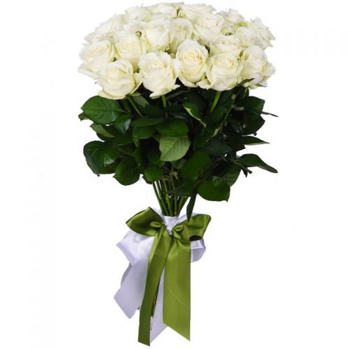 Купить букет из 21 белой розы с доставкой по Буинску