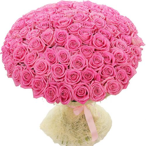 101 розовая роза с доставкой по Буинску