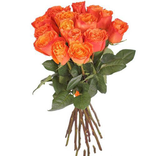 Купить букет из 15-ти оранжевых роз с доставкой по Буинску